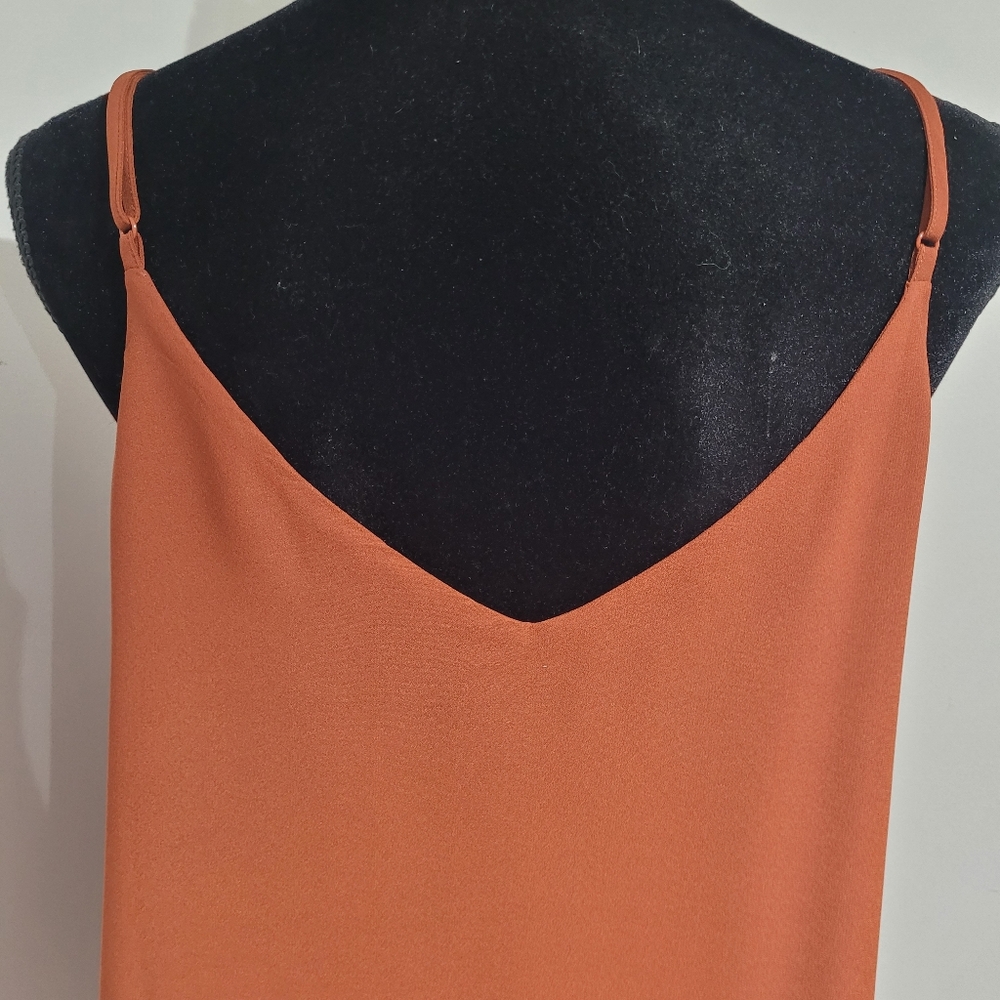 Addition Elle Women's Flowy Double Layer Adjustable Strap Cami 1X Rust Brown NEW - Picture 7 of 11